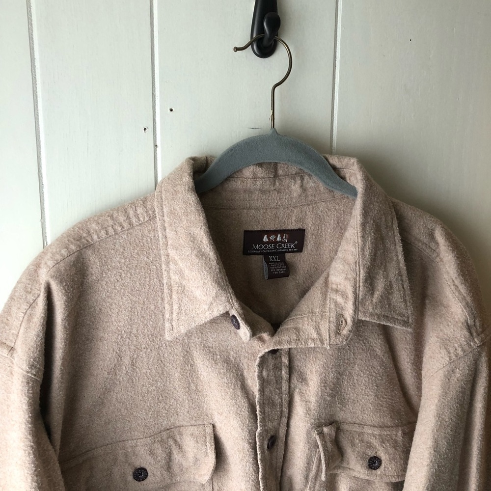 *MOOSE CREEK Beige Fleece L/S Men’s Button Down XXL Shirt